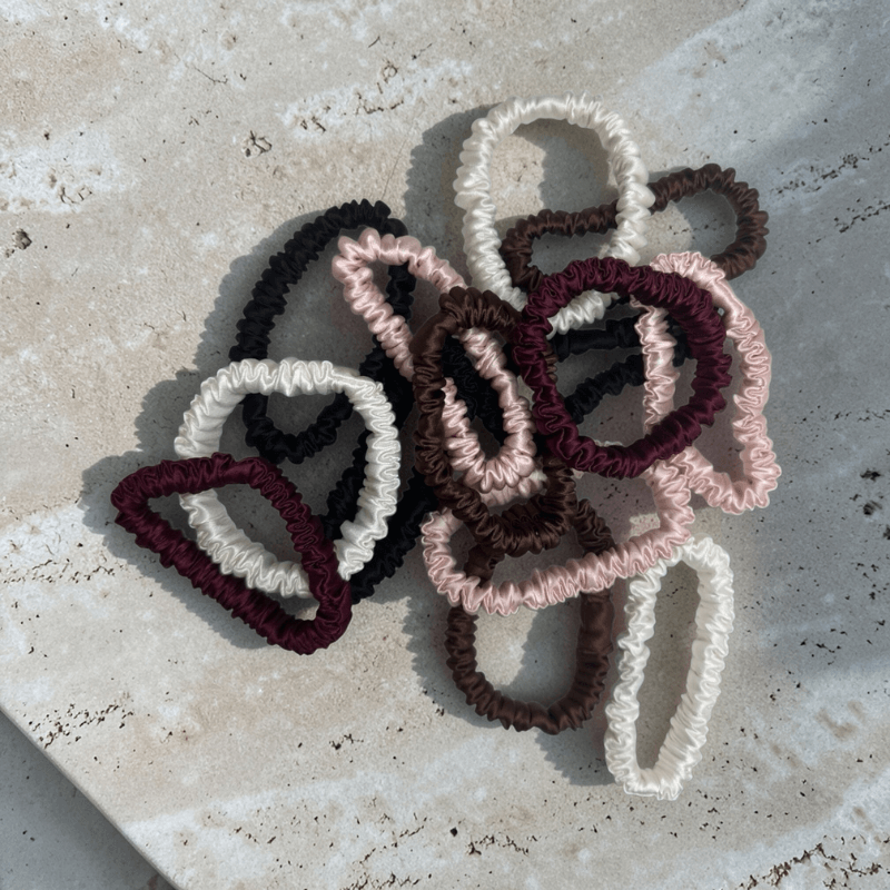 Luxury Mulberry Silk Scrunchies 4 Pack