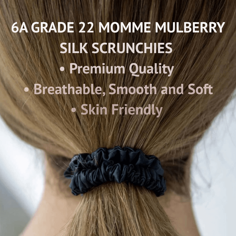 Luxury Mulberry Silk Scrunchies 4 Pack
