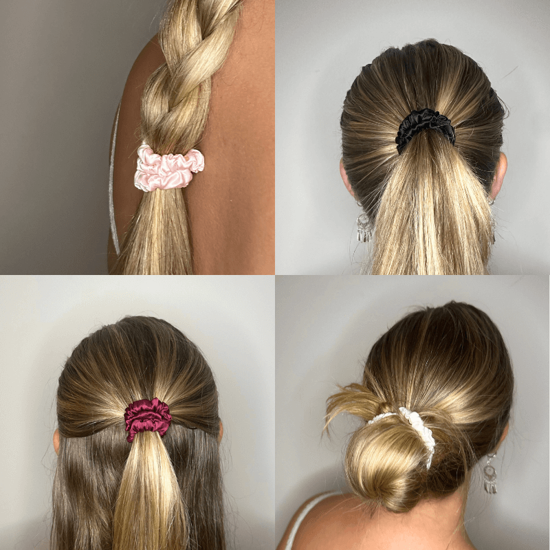 Luxury Mulberry Silk Scrunchies 4 Pack